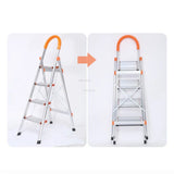 Home Indoor Portable Stairs Modern Telescopic Step Stools Folding Aluminum Ladder Kitchen Multi-function Herringbone Step Ladder