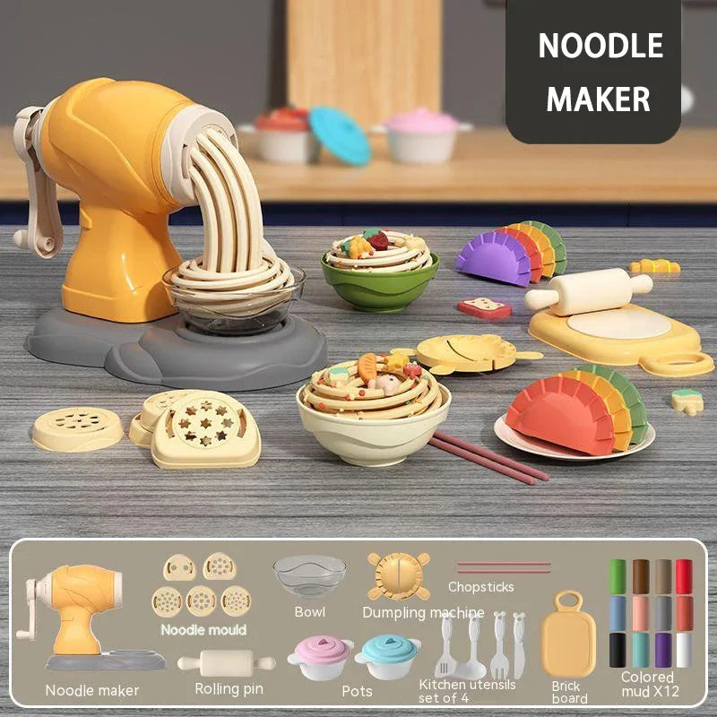 3D Plasticine Mold Modeling Clay Ice Cream Color Clay Noodle Maker Diy Plastic Play Dough Tools Sets Toys for Kids Birthday Gift