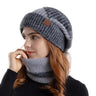 Women Knitted Scarf Soft Fleece Lined Hat Scarf Set for Women Warm Winter Beanie Windproof Scarf Combo Ideal for Cold