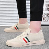 Mens Canvas Shoes Breathable Casual Sneakers for Male Youth Student Slip on Walking Tennis Fats Skateboard Non Slip Shoes