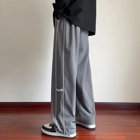 2024 New Sweatpants Men's Baggy Joggers Wide Leg Pants Neutral Loose   streetwear Outdoor Trousers line Design Jogging Pants