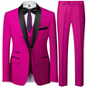 Men's British Style Slim Suit 3 Piece Set Jacket Vest Pants / Male Business Gentleman High End Custom Dress Blazers Coat  S-6XL