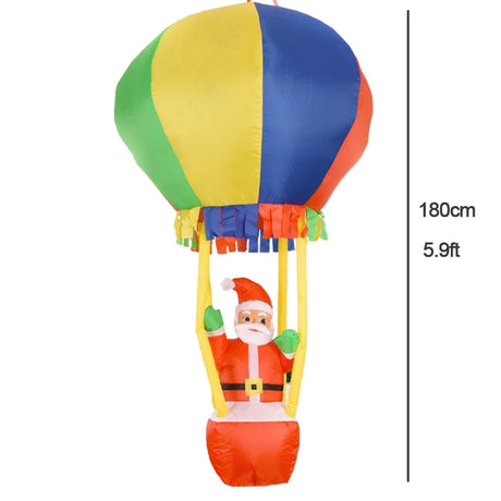 Christmas Inflatable Decoration Santa Claus Snowman Hot Air Balloon LED Lighted Snowing Inflatable Toy New Year Xmas Party Decor