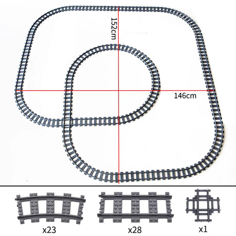 City Trains Train Track Rail Bricks Model Toy Soft Track Cruved Straight For Kids Gift Compatible All Brands Flexible Railway