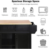 Internal Storage Cabinet Racks Trolley for Dining Room Kitchen Island With Drop-Leaf Countertop Auxiliary Cart With Wheels Home