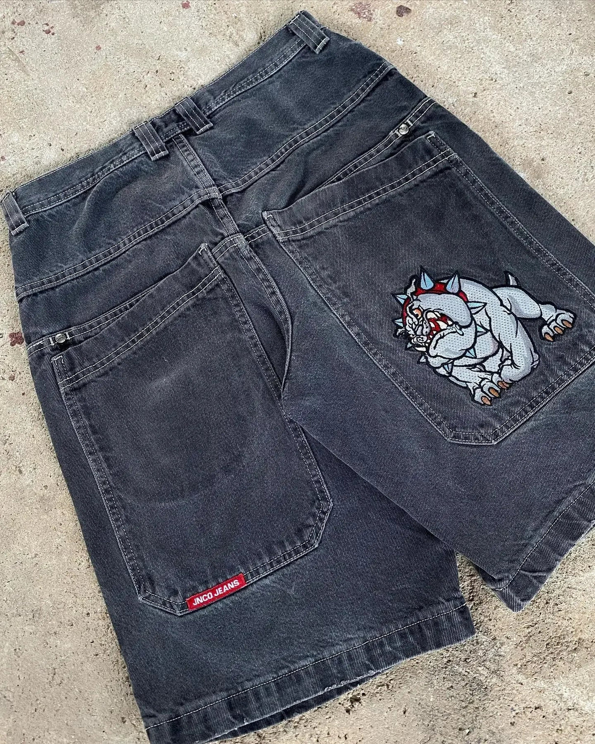 Y2K Hip Hop JNCO baggy jeans Denim Shorts vintage pattern Men Women Summer New Harajuku Gothic Men Basketball Shorts Streetwear