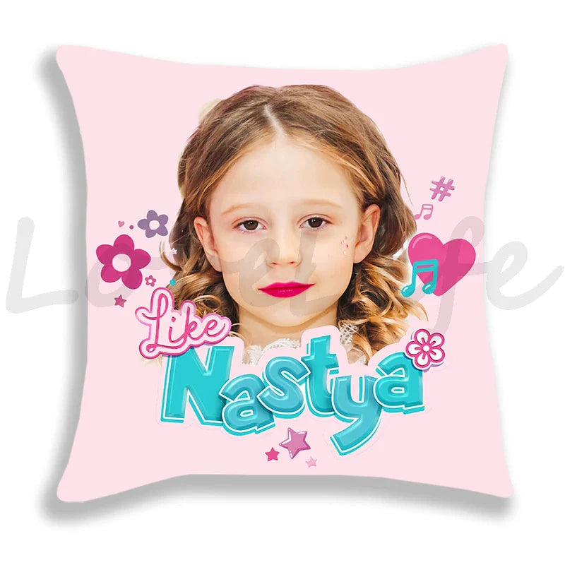 Cute Like Nastya Pillow Case Girls Pillowcase Sofa Bedroom Cushion Covers Home Decoration Kids Lovely Gifts 45*45cm Pillow Cover