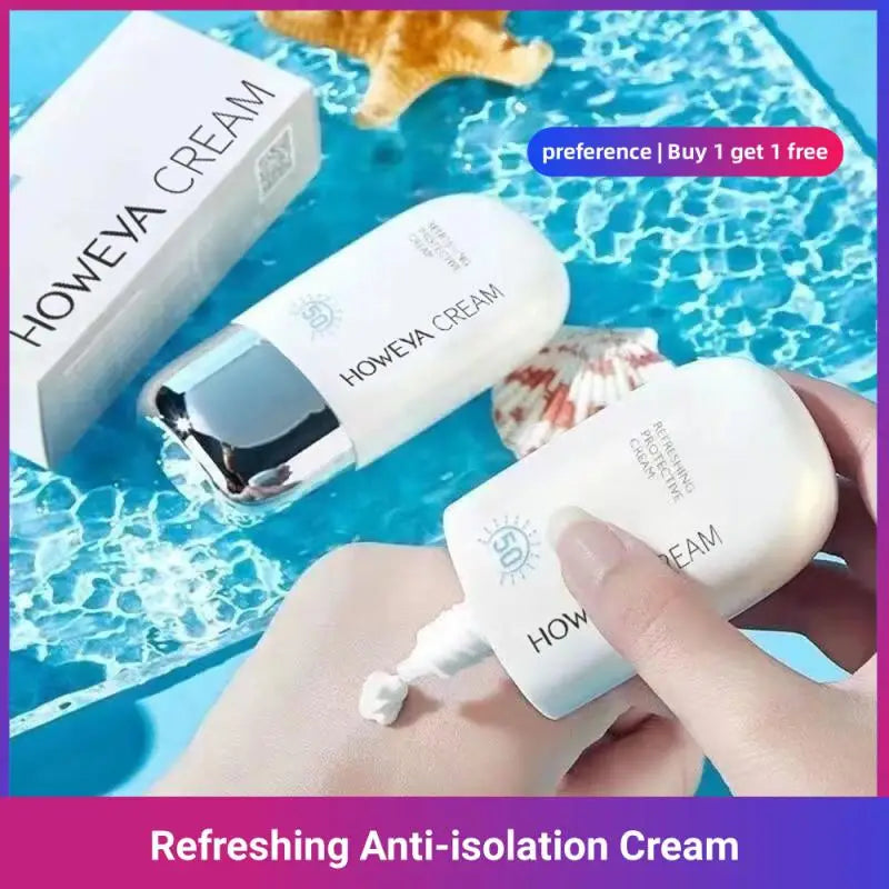 2 Pcs Refreshing Protective Cream 50Ml Body Sunscreen Isolation Student UV Protection Skin Care Lotion Long-lasting Moisturizing