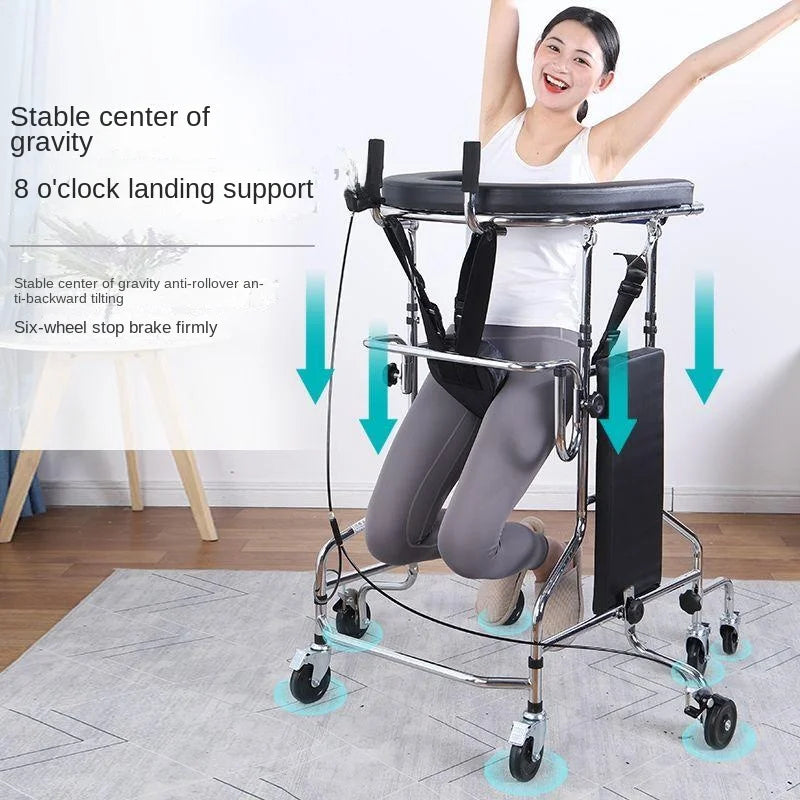 Elderly Walking Assist Stand Hemiplegia Rehabilitation Walker Anti-Backward Rollover Lower Limb Training Mobility Aids Support