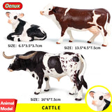 Oenux Farm House Model Action Figures Farmer Motorcycle Cow Hen Pig Animals Set Figurine Miniature PVC Cute Educational Kids Toy