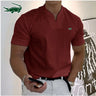 Men's V-neck High-quality Cotton Embroidered Polo Shirt Spring/Summer New Short Sleeved T-shirt Casual Sports Breathable Short S