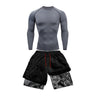 Men's Compression Suit Sports Fitness Quick Drying Suit Tight Short Sleeved Anime Double Layer Shorts Summer