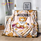 HD Cartoon Moschino Toy Bear 3D Blanket,Soft Throw Blanket for Home Bedroom Bed Sofa Picnic Travel Office Rest Cover Blanket Kid