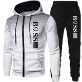 Costem for Men Clothing Spotted Sweatshirt Suit Hoodie and Pants Suit Mens Fashion Suits Men's Winter Clothes New Two Piece Set