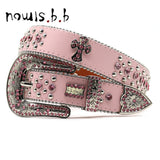 NOWISBB Y2K Rhinestones Belts Quality Western Cowgirl Cowboy Diamond Bling Cinturones Para Hombre Luxury Designer Brand Goth