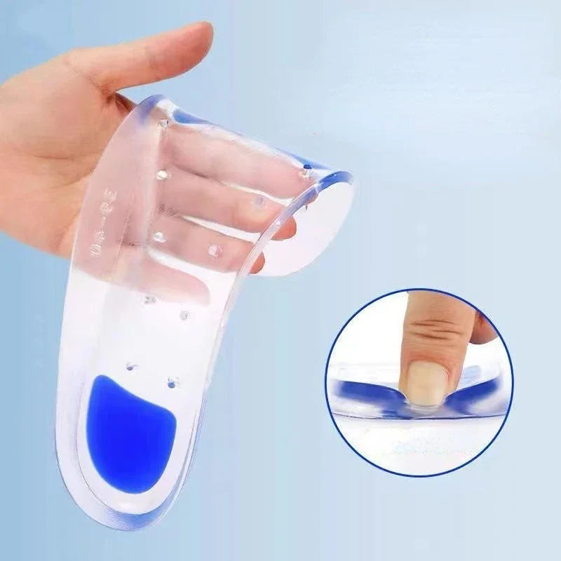 Elastic Medical Silicone Gel Insole Plantar Fasciitis Heel Spur Running Sport Insoles Shock Absorption Pads for Men Women