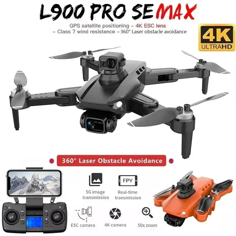 L900 Pro SE MAX GPS Drone 4K Professional Dual HD Camera 5G FPV 360° Obstacle Avoidance Brushless Motor Rc Quadcopter Drones Toy