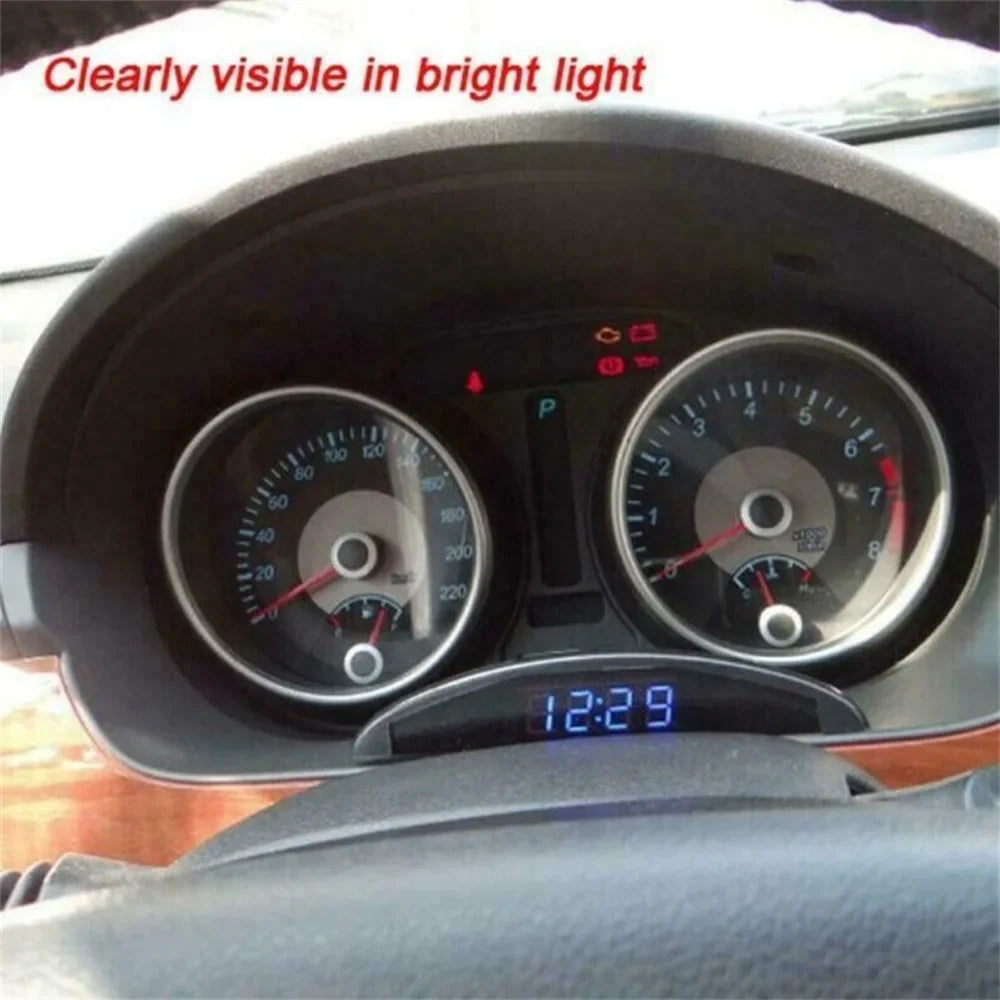 3 in 1 Auto Car Digital LED Electronic Clock Thermometer Voltmeter Car Accessories Digital Led Electronic Clock Car Ornament