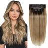 BHF Clip in Hair Extensions Human Hair Straight Remy Hair Natural Black Light Brown Honey Ombre Hair Extensions With Clips 70g