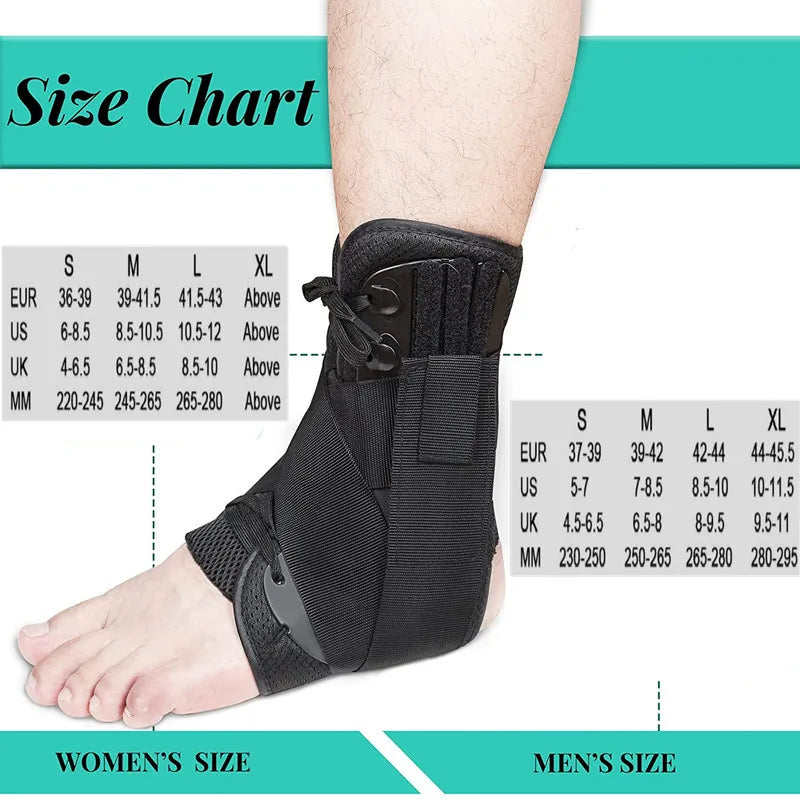 1Pcs Ankle Support Brace Adjustable Ankle Wrap Protector Women Men Lace Up Foot Stabilizer for Running Basketball Sports Safety