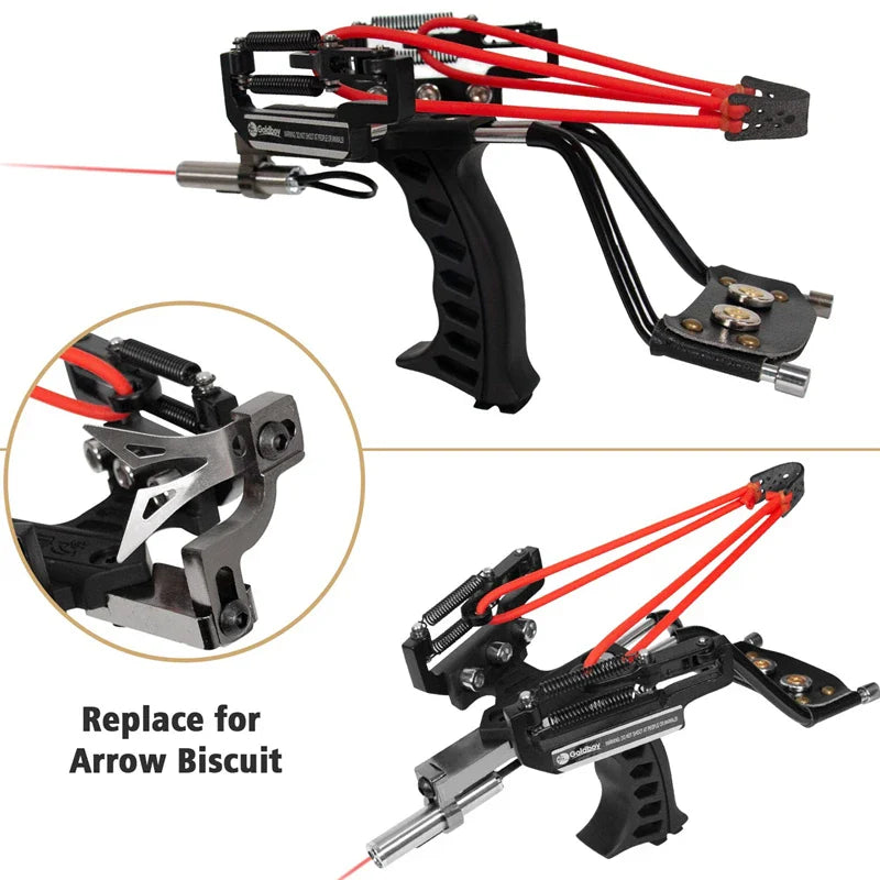 New Powerful Hunting Laser Slingshot High Quality Elastic Belt Outdoor Competitive Sports Fishing Catapult Boy Toy Birthday Gift