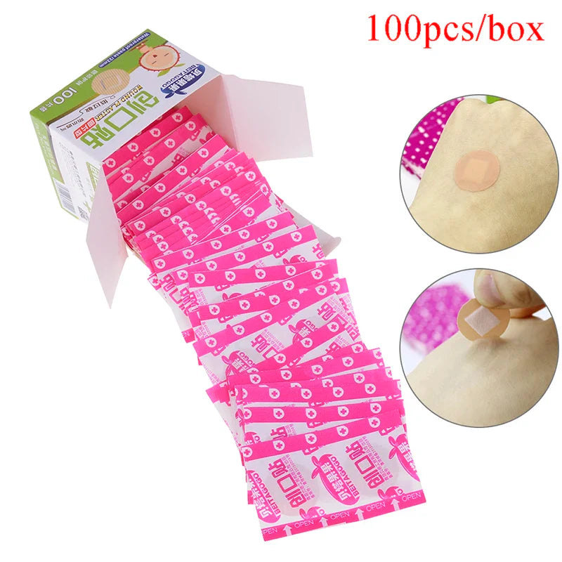 100pcs/pack Outdoor Medical Adhesive Sticker Wound Paste Waterproof Band-Aid Hemostatic Bandage Pain Plaster Safety & Survival