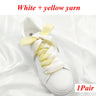 1 Pair Silk Shoe Laces Satin Ribbon Flat Shoelaces Girls Casual Canvas Shoes Double-sided Weaving White Shoe Lace Accessories