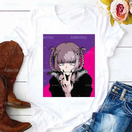 Yofukashi No Uta T Shirt Women Call of the Night Manga Tshirt Graphic Tee Cute Nanakusa Nazuna T-shirt Female Girls Tee Tshirt