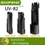 Baofeng UV 82 BL-8 Battery Walkie Talkie Ham Radio 2800/3800/4200 mAh Enlarge UV82 Plus UV-8D UV-82WX Original Radio Accessories