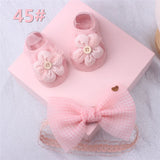 1 Set Cute Gift Bow Flowers Baby Girls Headband Socks Cartoon Animal Bow Newborn Girls Hair Band Kids Headwear Hair Accessories