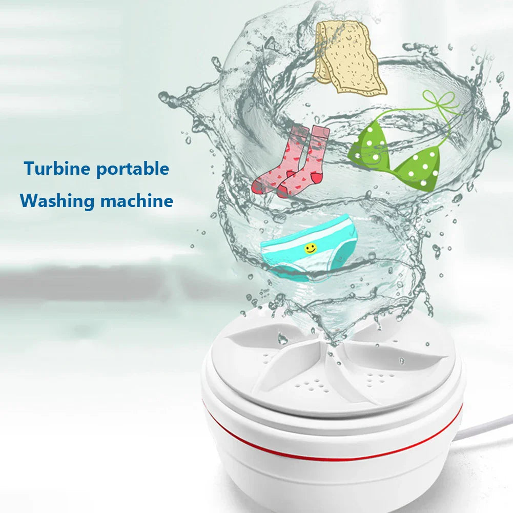 Portable Mini Turbo Washer USB Powered Cleaning Washing Machine for Underwear Socks Mini Ultrasonic Turbo Washer for Home Travel