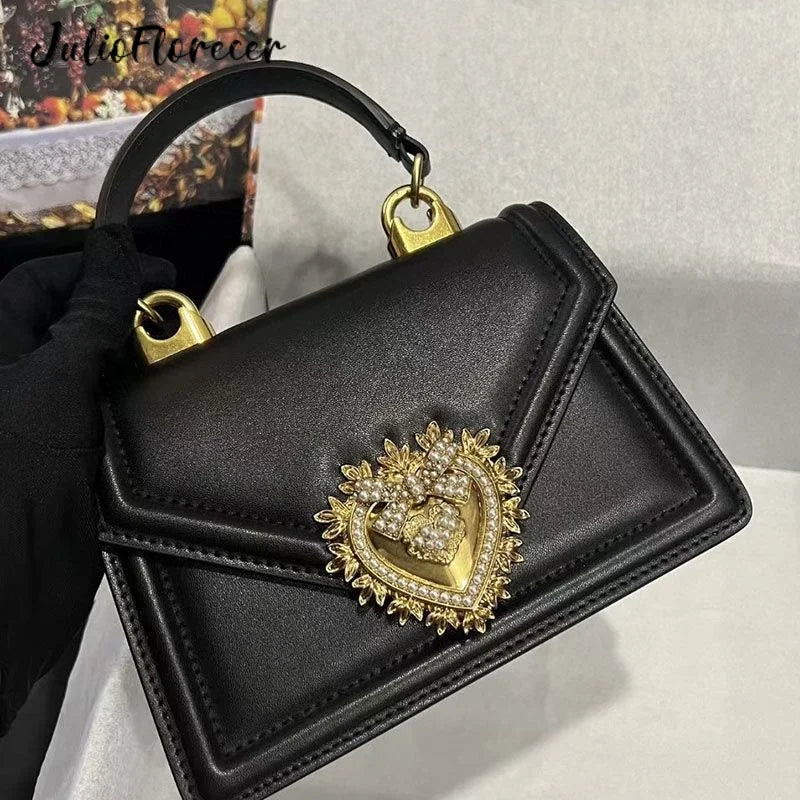 Ladies Shoulder Bag With Metal Magnetic Buckle Fashion Chain Luxury Designer Handbag Solid Color Genuine Leather Women Bag