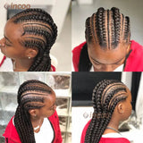 36" Full Lace Frontal Wigs For Women Cornrow Braided Wigs With Baby Hair Synthetic Wig Braide African Jumbo Knotless Braid Wig