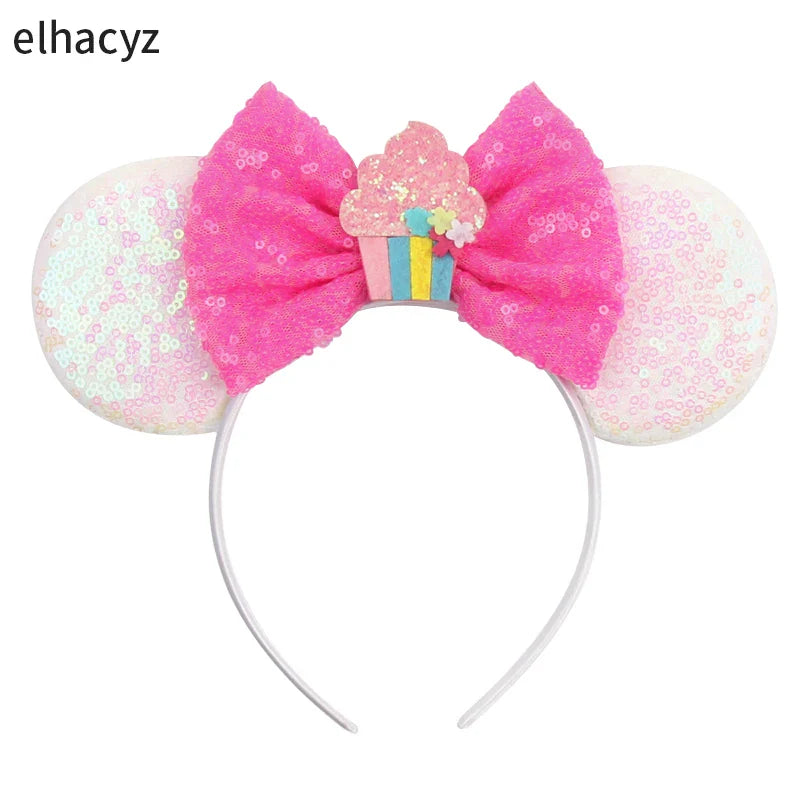 10Pcs/Lot New Colors Mouse Ears Headband Women Festival Party Cosplay Hairband Girls Gift Kids DIY Hair Accessories Wholesale