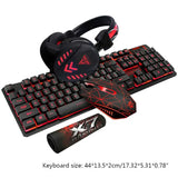 4Pcs/Set K59 Mechanical Wired USB Keyboard Illuminated Gaming Mice Mouse Pad Mat Headphone for Home Desktop Computer Kit