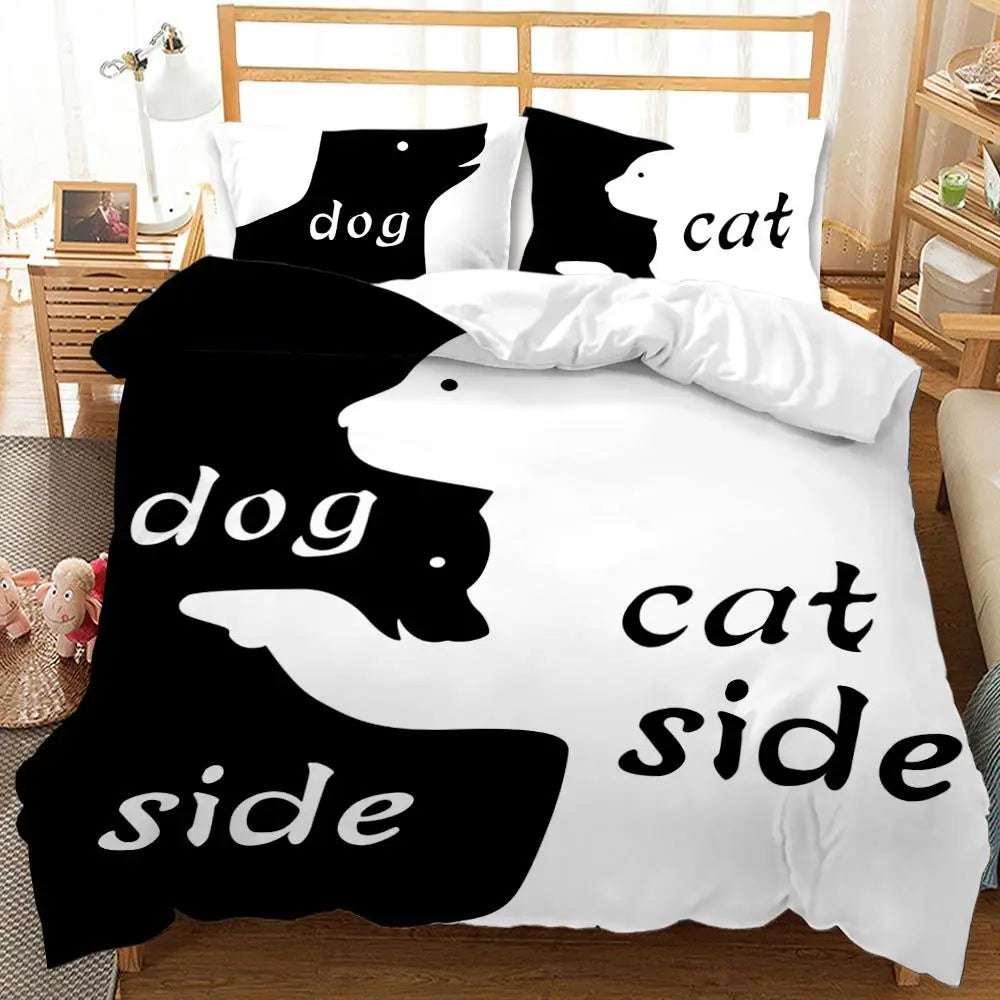 Couple/Lover White Black Luxury Bed Linen 2 People Double Bed Adult Single King Quilt Duvet Cover Queen Comforter Bedding Sets