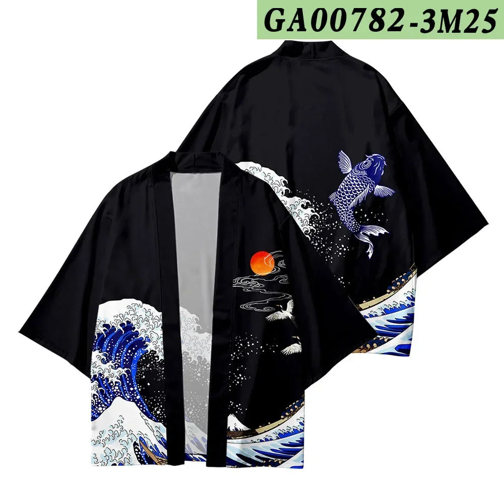 Plus Size XXS-6XL animal Print Loose Japanese Streetwear Cardigan Women Men Harajuku Haori Kimono Cosplay Top Shirts Yukata