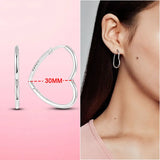 Earrings 925 Silver Asymmetrical Heart Hoop Earrings for Women Fashion Trendy Sterling Silver 925 Earring Original Jewelry Gift