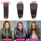 6X6 5x5 4X4 Lace Closure With 30 40 Inch Human Hair Bundles With 13x4 Frontal Straight Brazilian Weave 3 Bundles With Closure