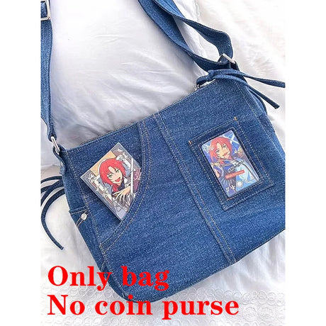 Richme Idol Card Women Ita Bags Fashion New Denim Subculture DIY Crossbody Shoulder Bags Harajuku Korean Style Bolso Mujer