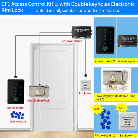 Tuya WIFI Fingerprint Access Control Kits Security Protection Waterproof Outdoor Keypad Door Opener Rfid Digital Electronic Lock