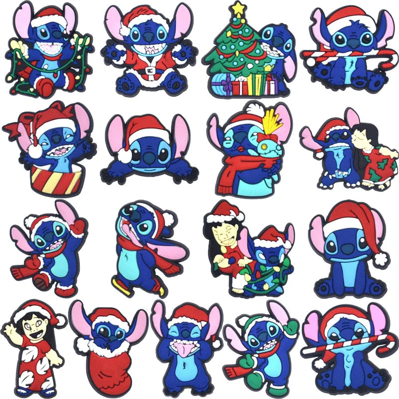 Cute DIY 9-20Pcs/Sets Disney Christmas Collection  Charms Shoe Ornament Sneakers Shoe Decoration for Women And Men Gift