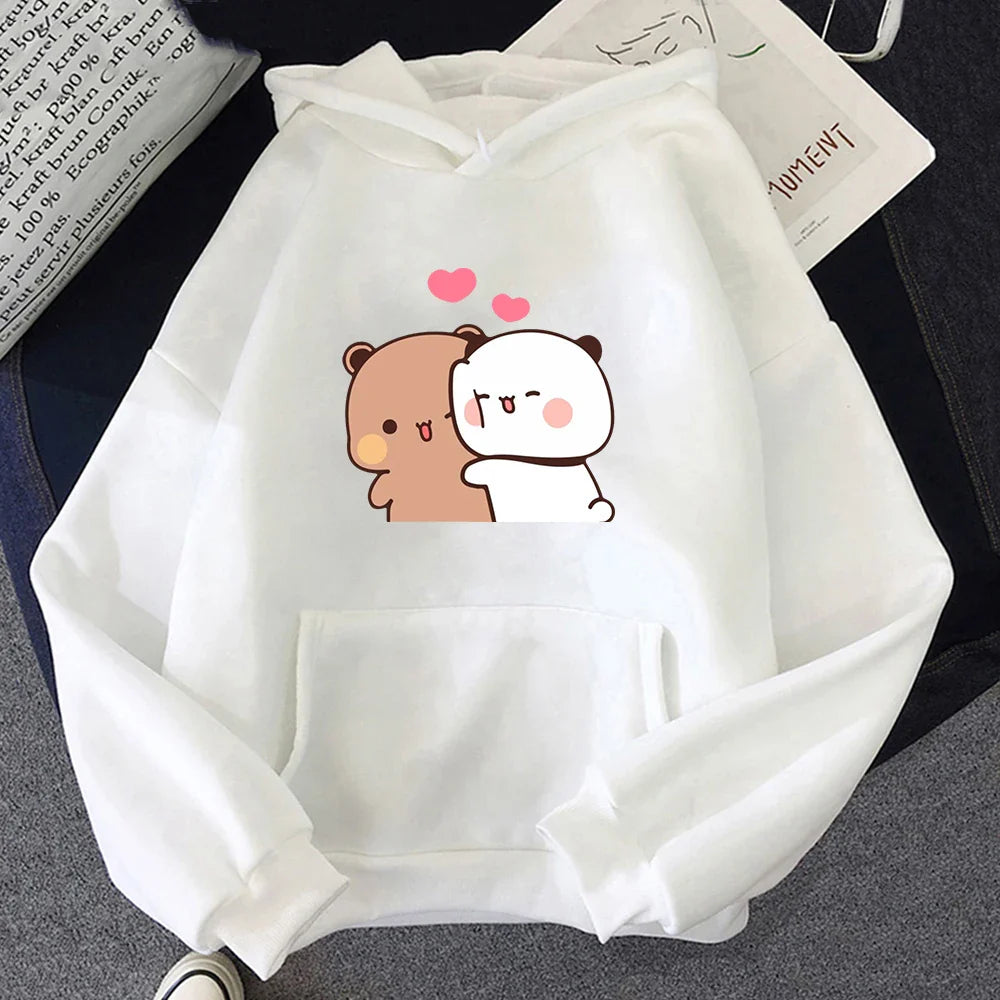 Cartoon Panda Bubu And Dudu Women Plus Size Hoodie Sweatshirt Kawaii Harajuku Round Neck Harajuku Unisex Printed Clothes Tops