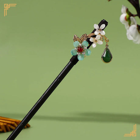 Chinese Hanfu Hair Stick Forks For Women Flower Tassel Hairpin Chopsticks Fairy Pearl Crystal Headpiece Girls Party Hair Jewelry