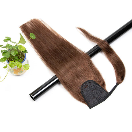 Ponytail Human Hair Clip in Extensions 100% Remy Hair Wrap Around Hairpiece Natural Black Brown Blonde Clip ins High Ponytail