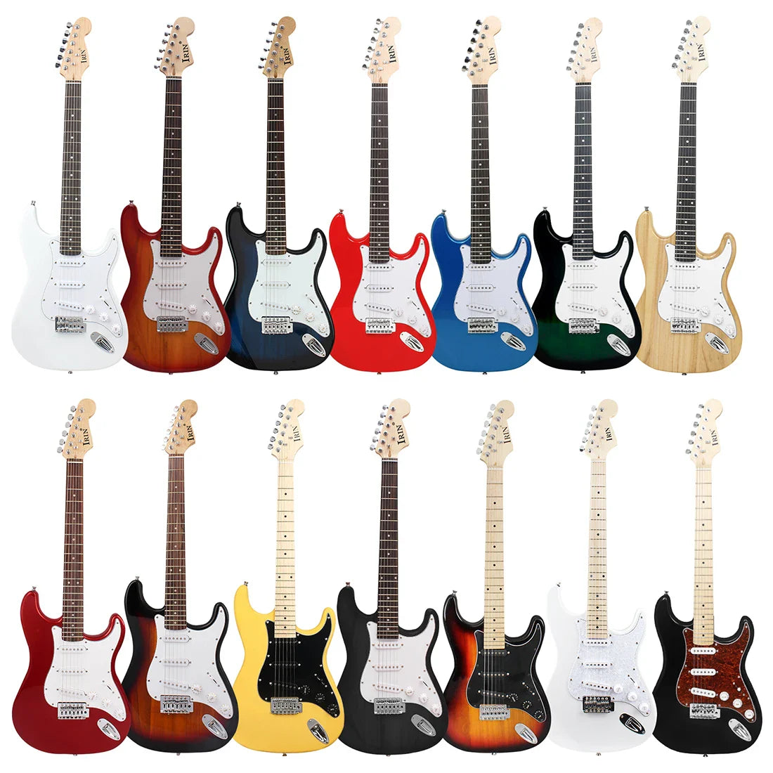 IRIN 39 Inch Electric Guitar 22 Frets Basswood Body Professional ST Electric Guitar Set with Case Guitar Accessory for Practice