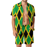 Jamaican Flag Men Sets Jamaica Cushion Aesthetic Casual Shirt Set Short-Sleeve Design Shorts Summer Vacation Suit Plus Size 3XL