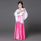 Traditional Chinese Dance Costumes for Girls Ancient Opera Tang Dynasty Han Ming Hanfu Dress Child Clothing Folk Dance Children