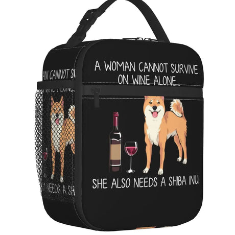 Custom Dachshund And Wine Funny Dog Lunch Bag Women Thermal Cooler Insulated Lunch Boxes for Children School