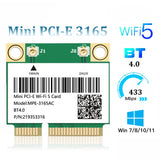 Wifi 6/5/4 Bluetooth Mini PCI-E Wireless Card Network Adapter For Laptop PC